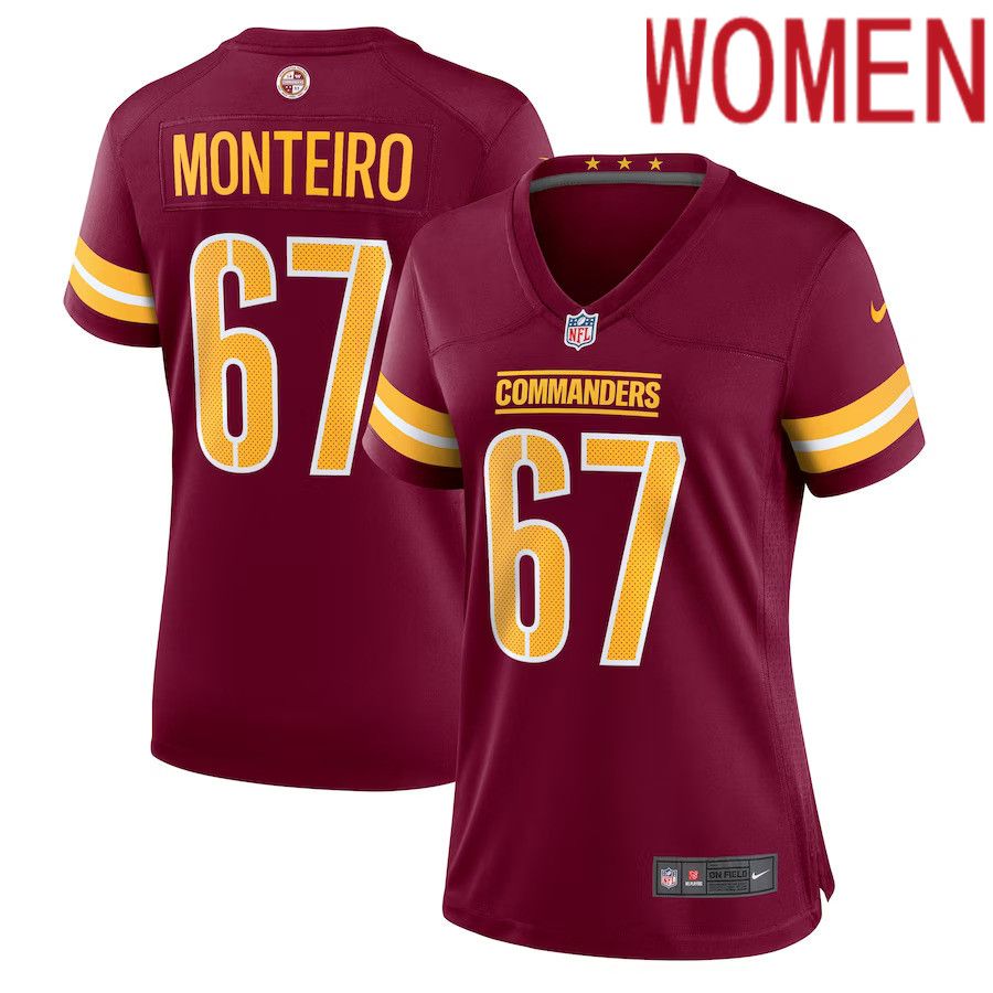 Women Washington Commanders #67 Aaron Monteiro Nike Burgundy Game Player NFL Jersey